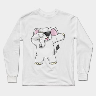 Funny Elephant is dabbing with a Sunglasses Long Sleeve T-Shirt